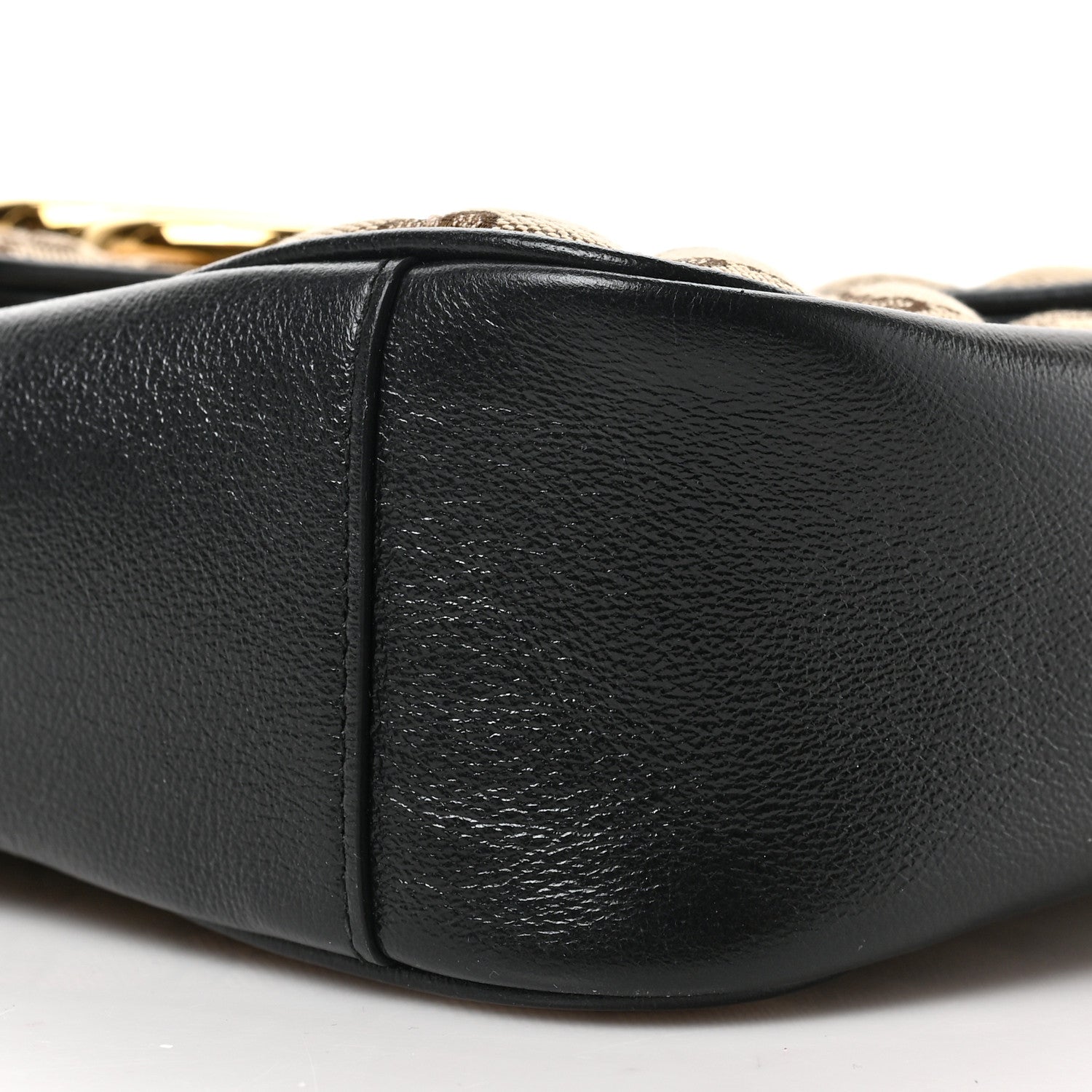 Gucci Monogram Azalea Calfskin Matelasse Diagonal Medium GG Marmont Shoulder Bag Beige Ebony Black 9 of 9