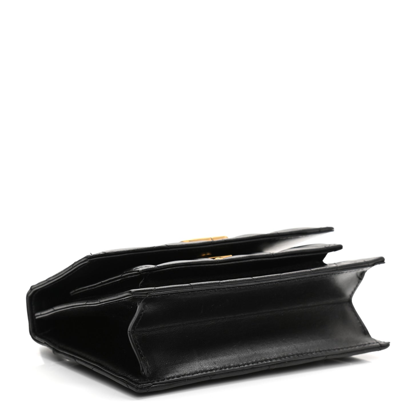 Nappa Calfskin Quilted XS Sharp Top Handle Bag Black