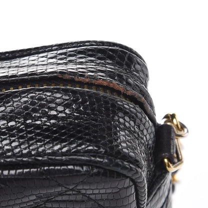 Chanel Lizard Quilted Small Tassel Camera Case Black 9 of 9