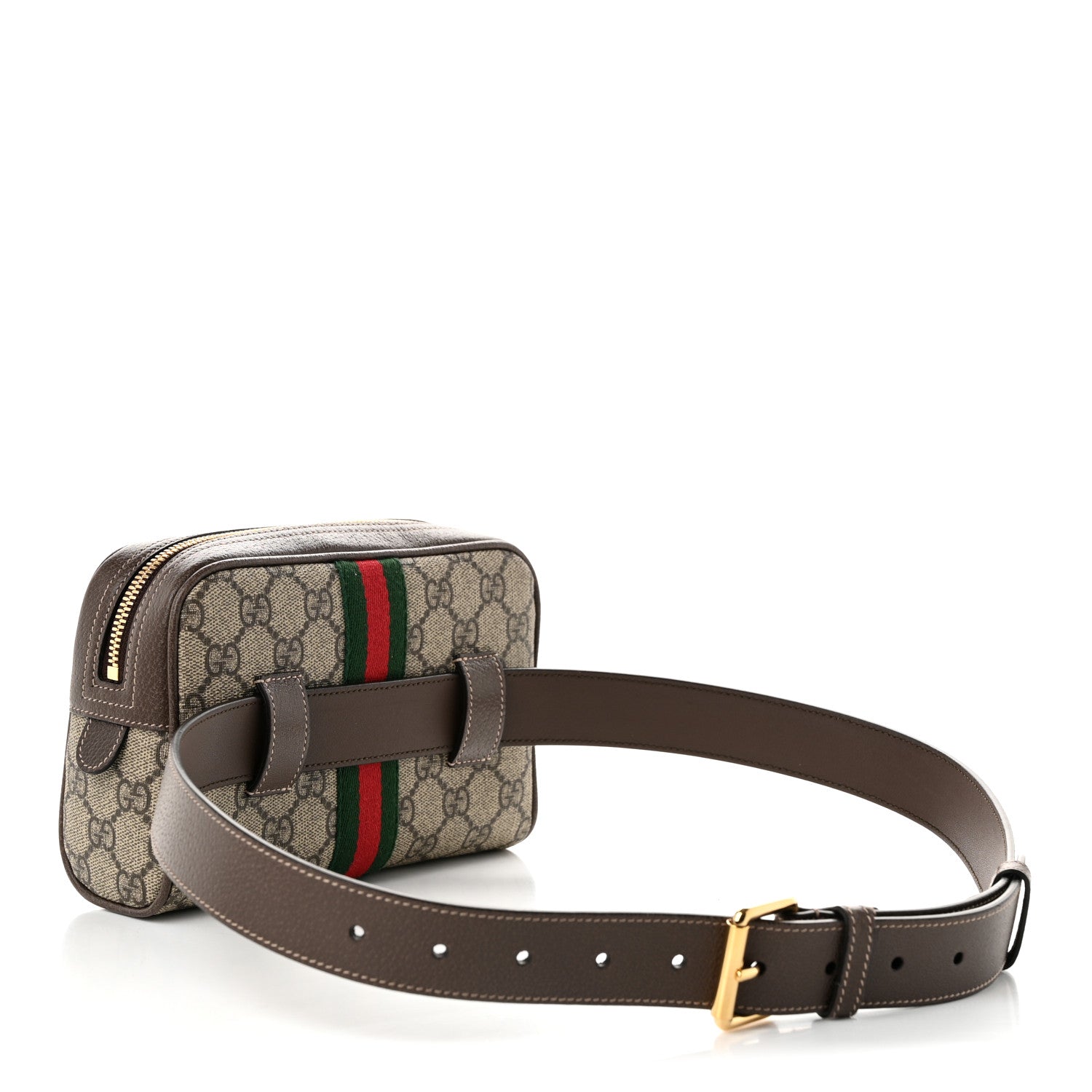 Gucci GG Supreme Monogram Web Small Ophidia Belt Bag 85 34 Dark Brown 3 of 10