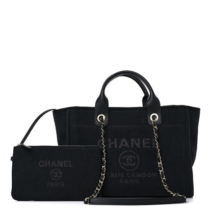 Chanel Mixed Fibers Small Deauville Tote Black 1 of 12
