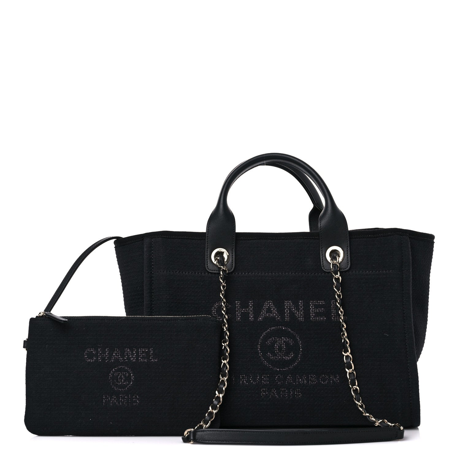 Chanel Mixed Fibers Small Deauville Tote Black 1 of 12