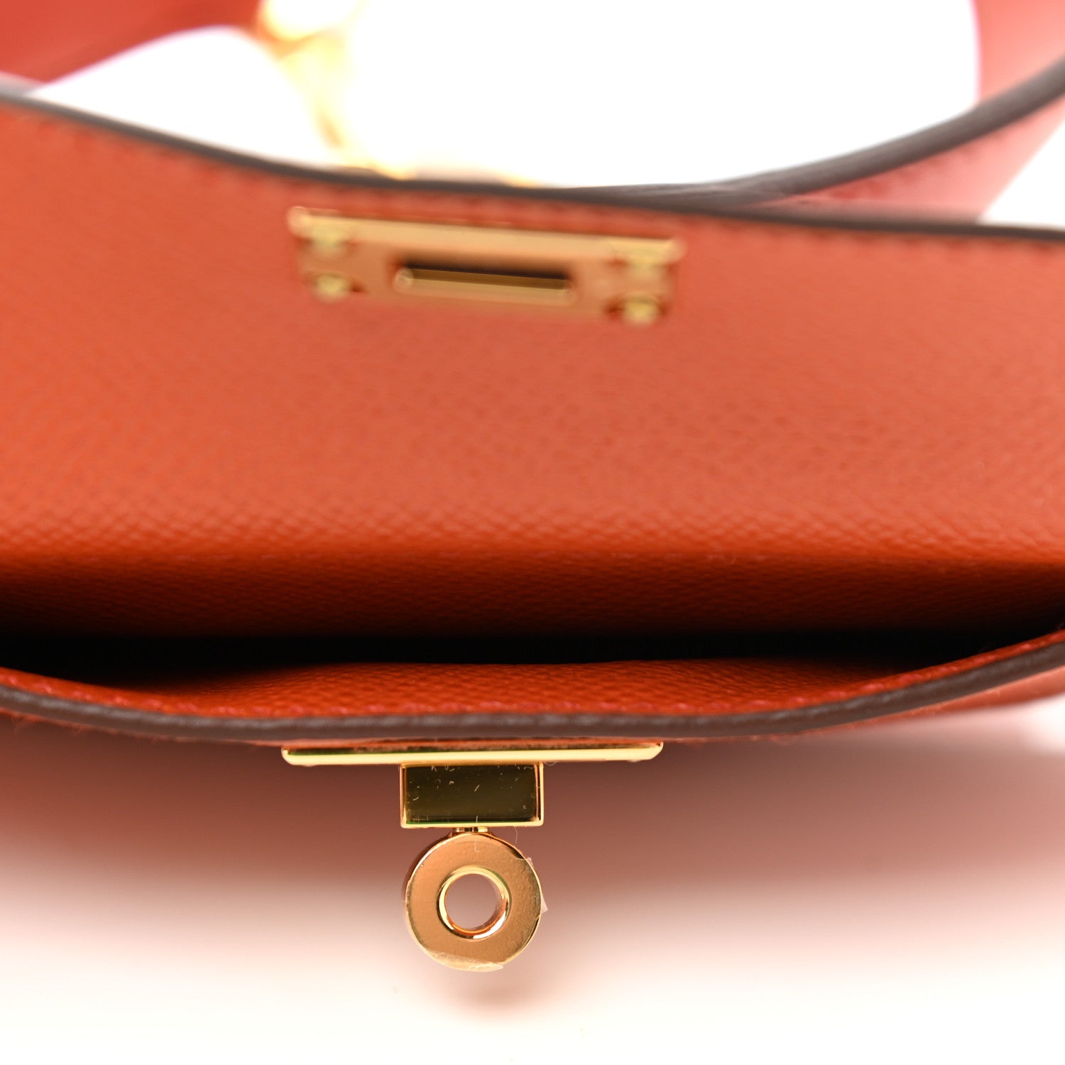 Hermes Swift Epsom Pocket Kelly Shoulder Strap Terre Battue Capucine 3 of 6