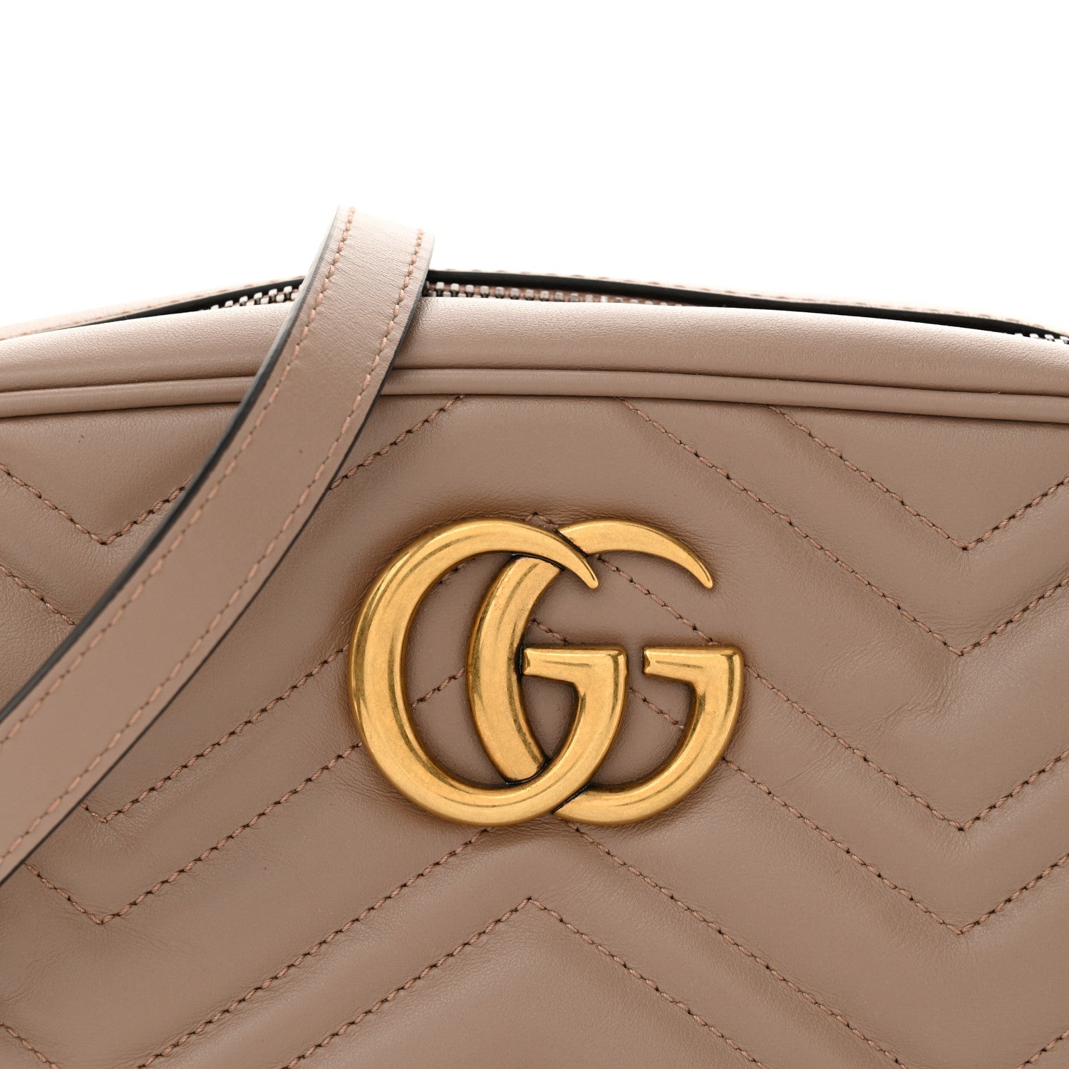 Gucci Calfskin Matelasse Small GG Marmont Chain Shoulder Bag Porcelain Rose 8 of 11
