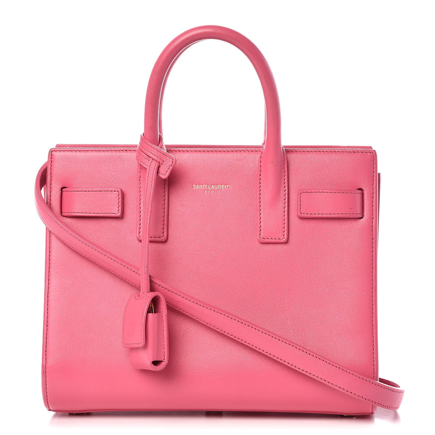 Saint Laurent Calfskin Nano Sac De Jour Lipstick Fuchsia 1 of 24