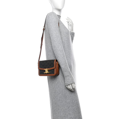 Celine Calfskin Triomphe Canvas Teen Triomphe Bag Tan 2 of 10