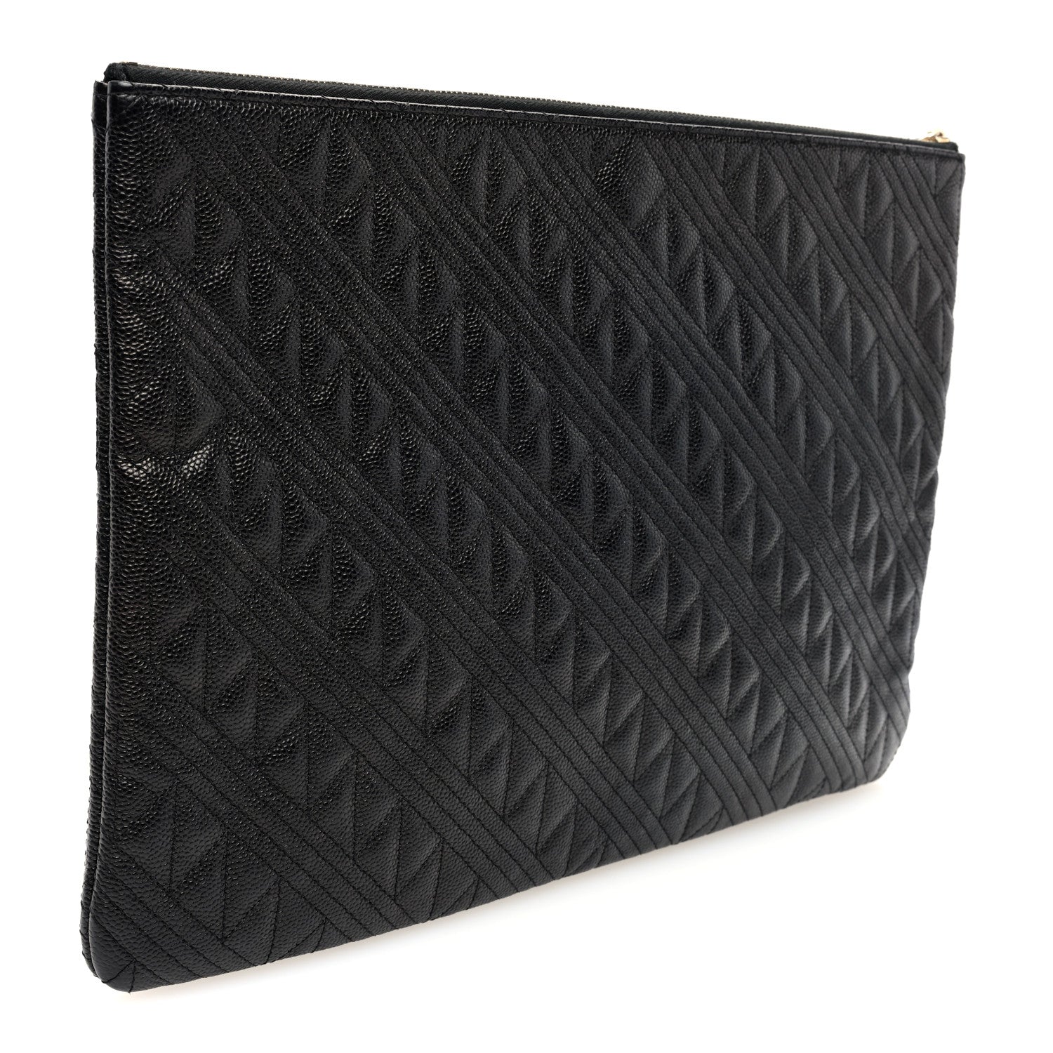 Chanel Caviar Geometric Quilted Cosmetic Case Black 3 of 7