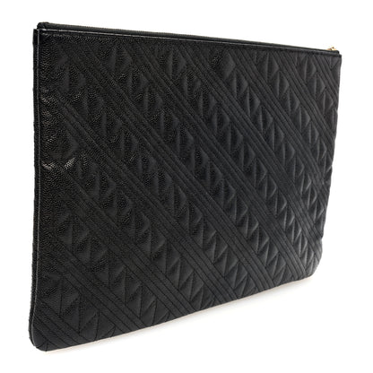 Chanel Caviar Geometric Quilted Cosmetic Case Black 3 of 7