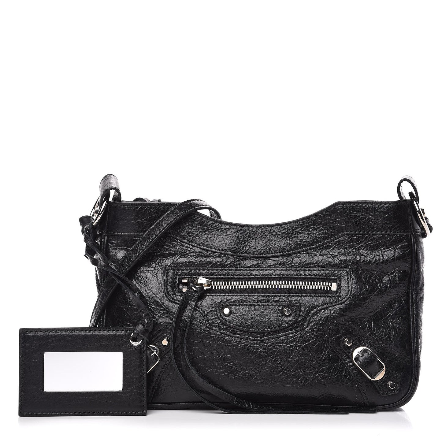 Agneau Classic Silver Hardware Hip Black
