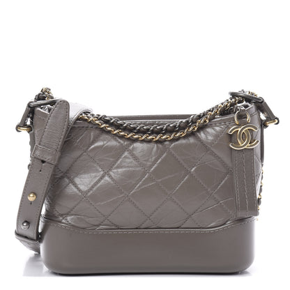 Chanel Aged Calfskin Quilted Small Gabrielle Hobo Grey 1 of 11
