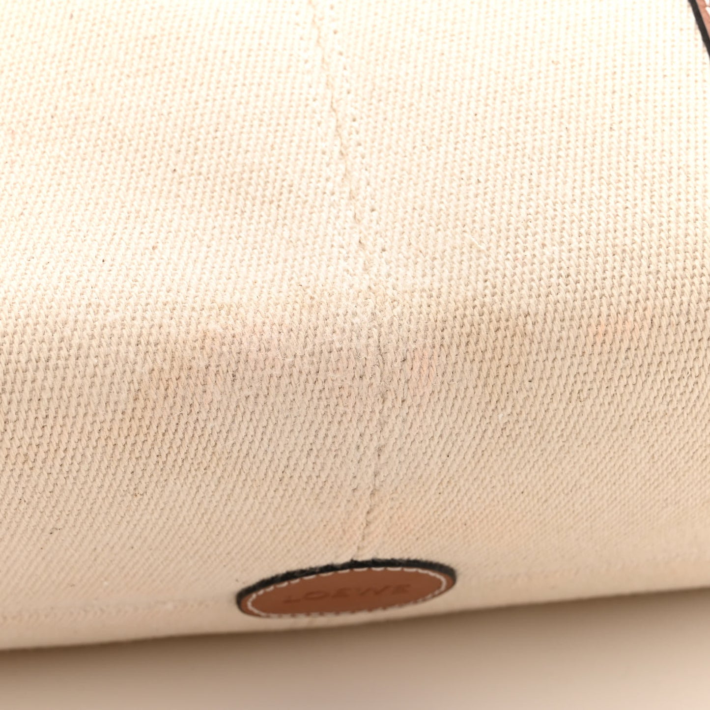 Canvas Calfskin Small Cushion Tote Beige
