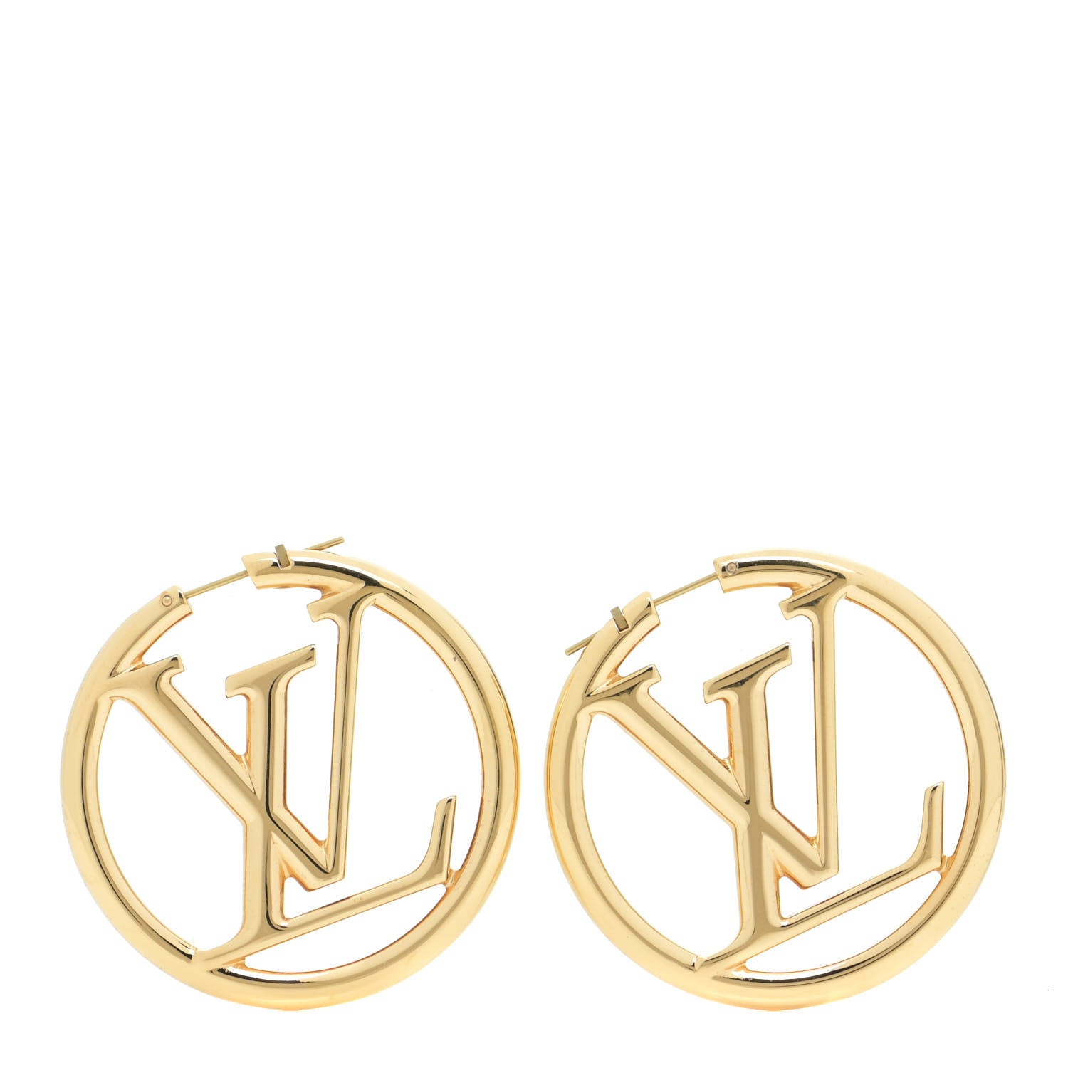 Louis Vuitton Metal Louise Hoop Earrings Gold 1 of 8
