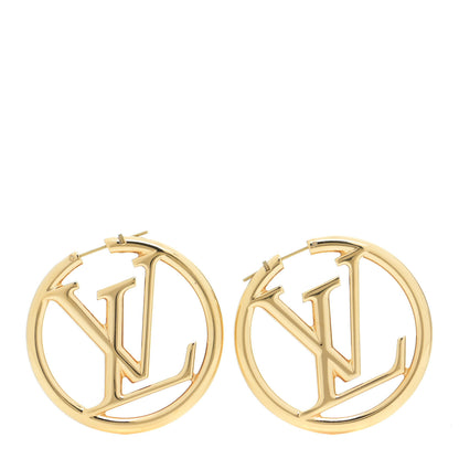 Louis Vuitton Metal Louise Hoop Earrings Gold 1 of 8