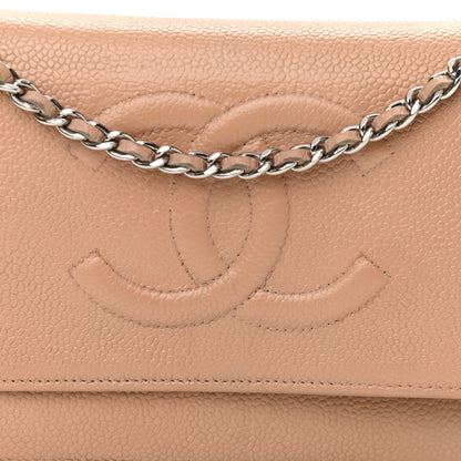 Chanel Caviar Timeless CC Wallet on Chain WOC Dark Beige 9 of 11