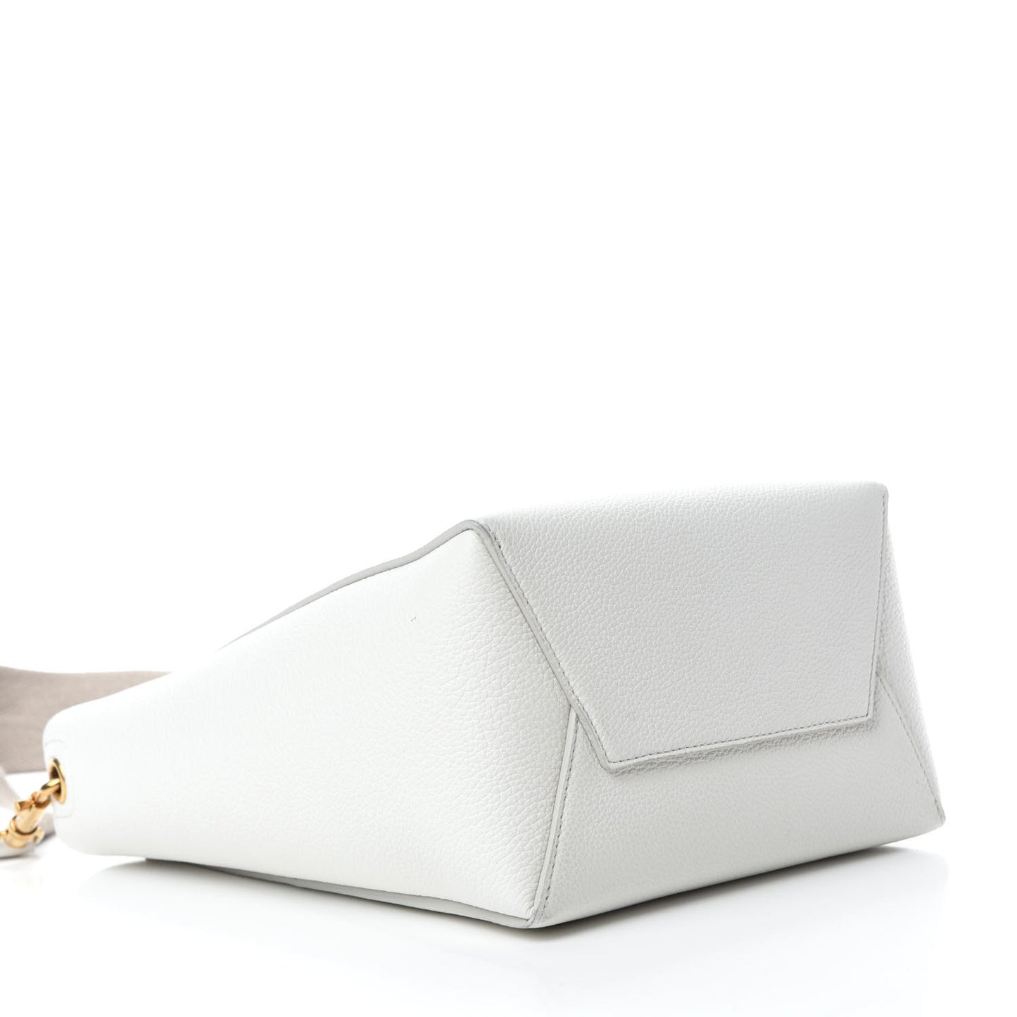 Soft Grained Calfskin Small Sangle Bucket Bag White
