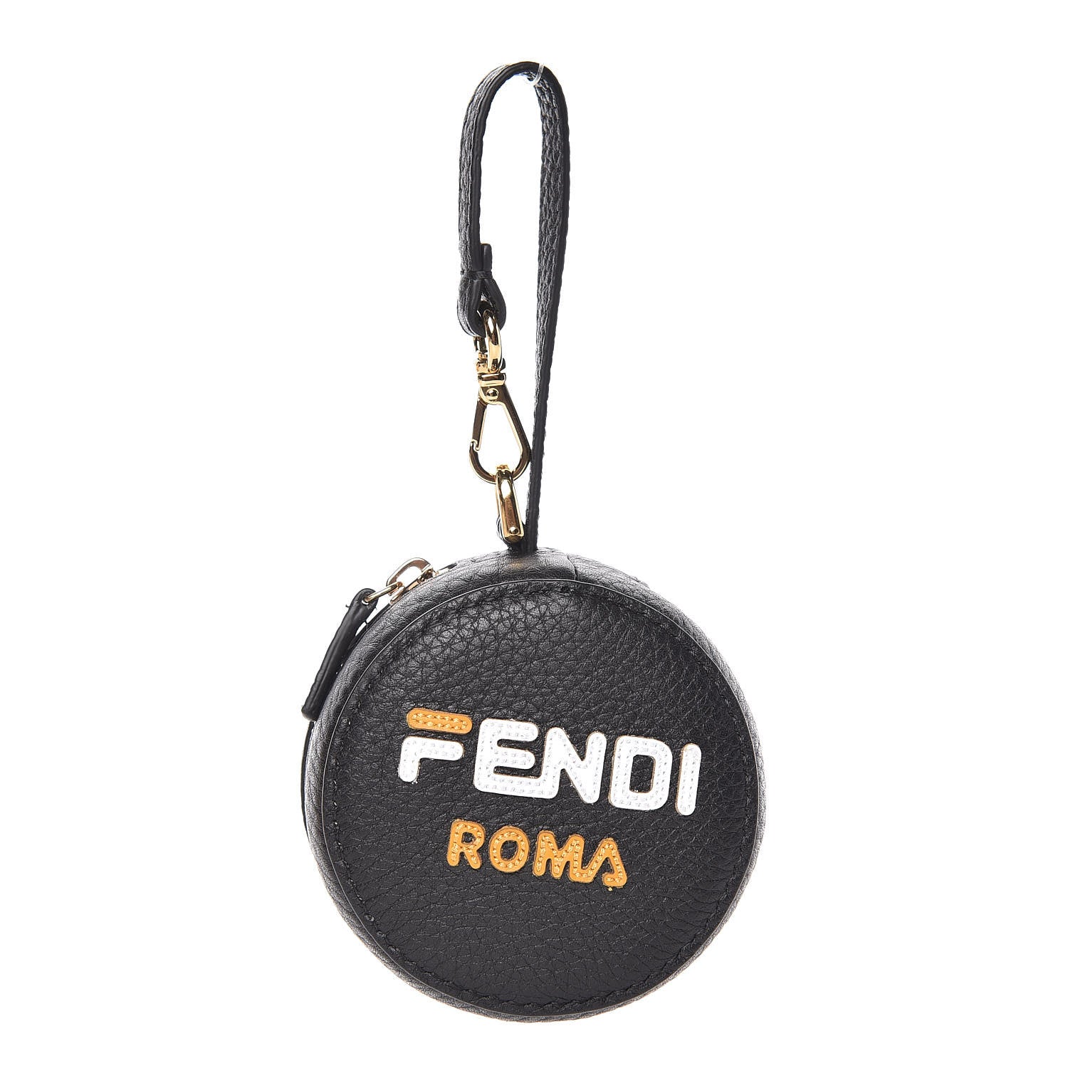 Fendi X FILA Calfskin Mania Backpack Help Bag Charm Black 6 of 12