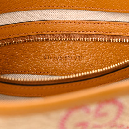 Gucci Raffia Textured Dollar Calfskin GG Monogram Small Jackie 1961 Hobo Natural Bright Hibiscus Sun Oil 5 of 13
