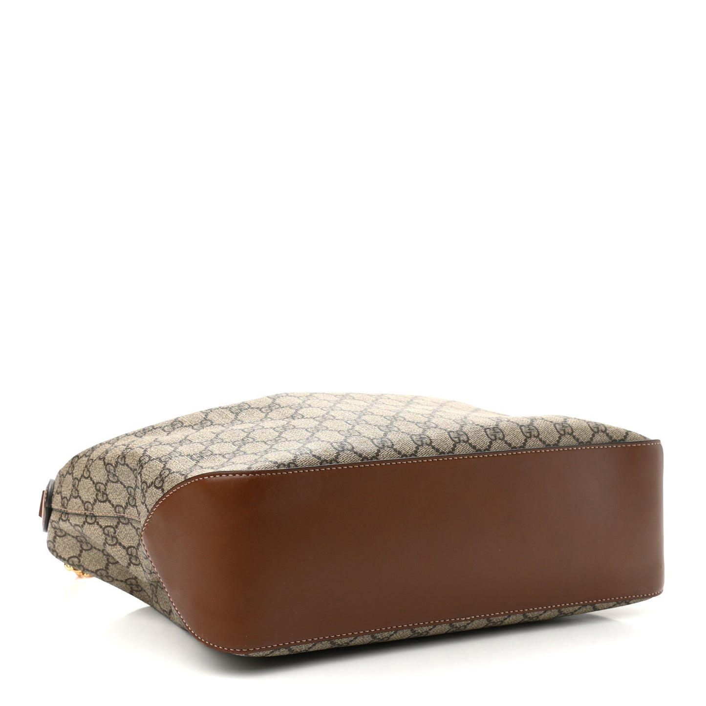 GG Supreme Monogram Large Linea A Hobo Light Brown