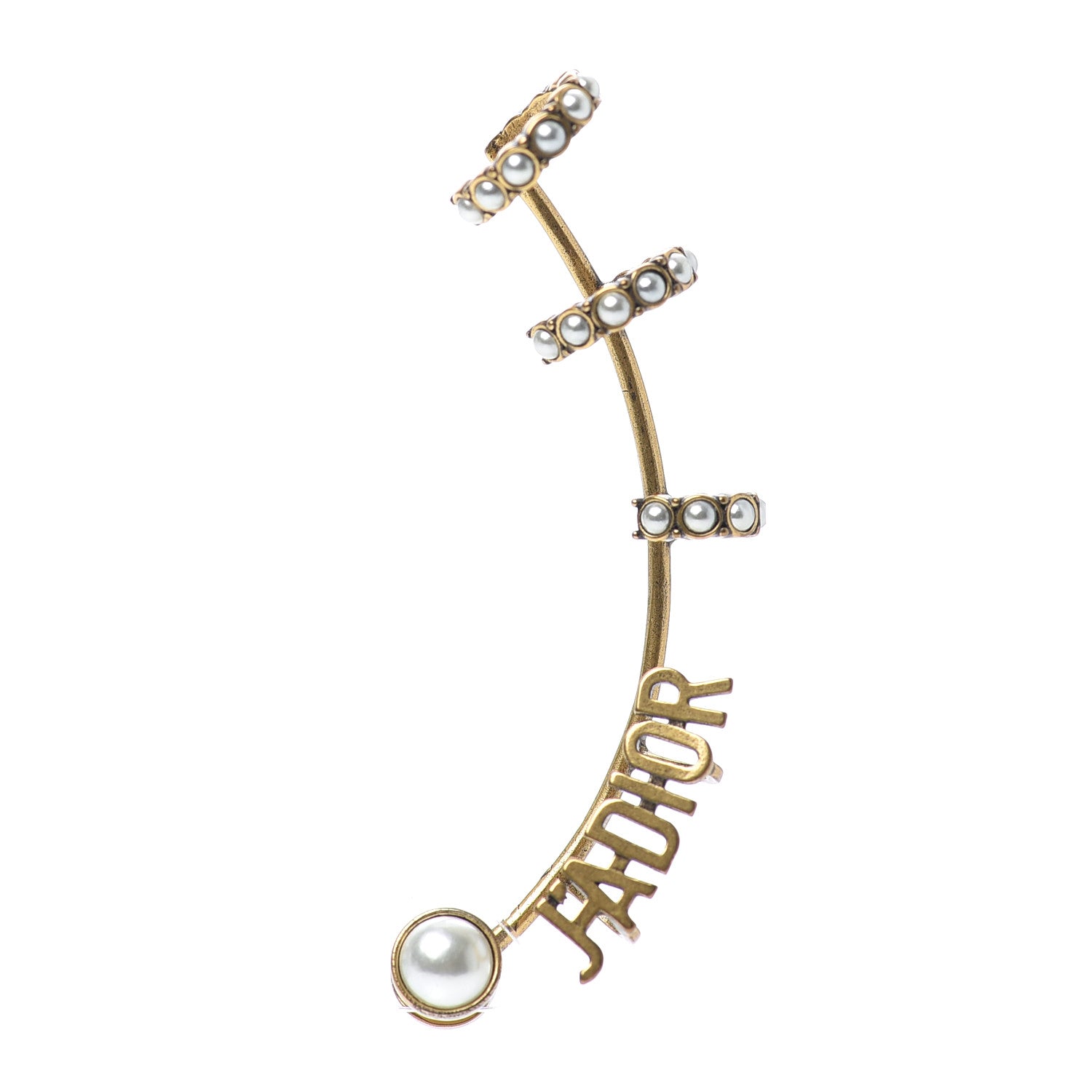 Christian Dior Pearl J'Adior Earring Aged Gold 1 of 3
