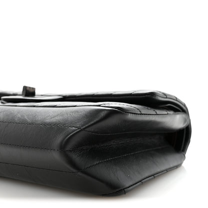 Chanel Aged Calfskin Chevron Quilted 2.55 Reissue 225 Flap So Black 10 of 11