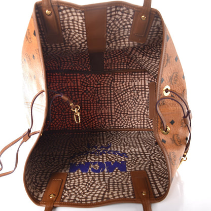 MCM Visetos Large Liz Reversible Shopper Tote Cognac 10 of 20