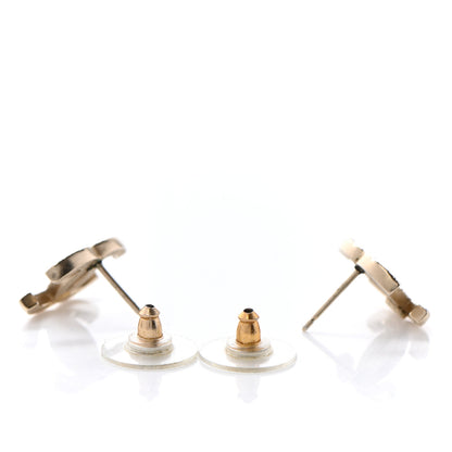 Chanel Crystal CC Earrings Gold 3 of 9