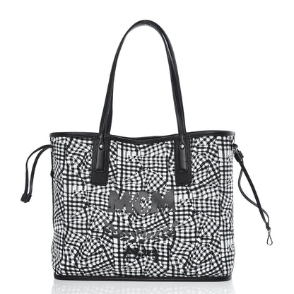 MCM Visetos Medium Liz Reversible Shopper Tote Black 4 of 15