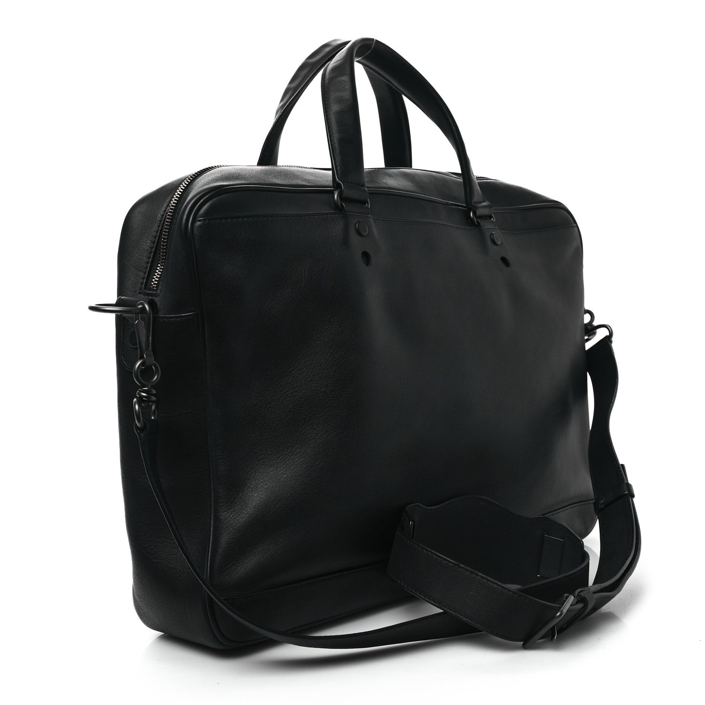 Veau Soyeux Perforated Blackout City Briefcase Black