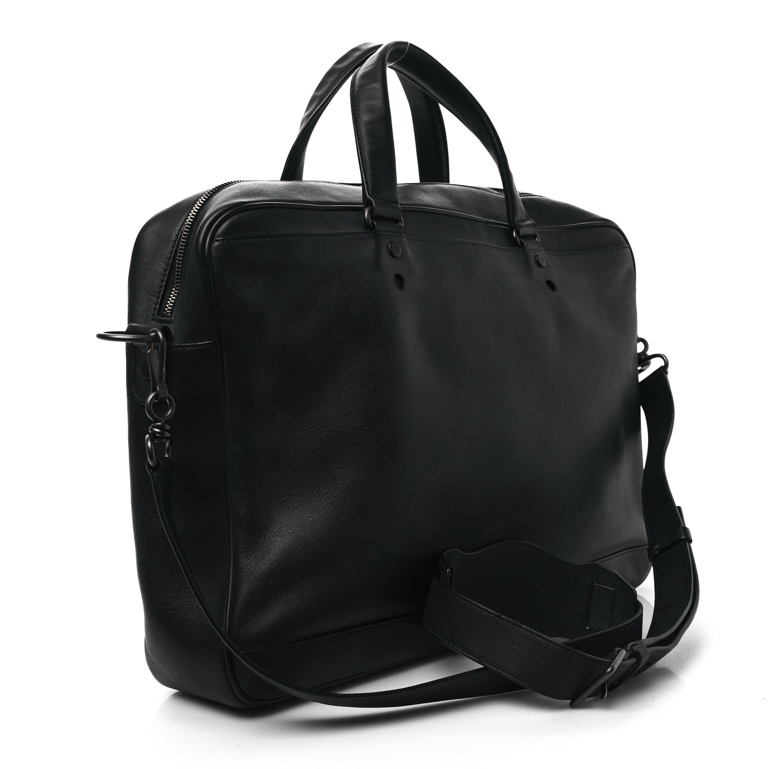 Balenciaga Veau Soyeux Perforated Blackout City Briefcase Black 3 of 12