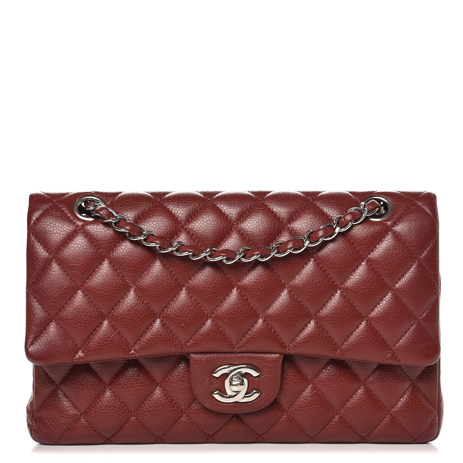 Chanel Caviar Quilted Medium Double Flap Dark Red 1 of 11