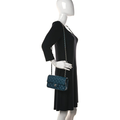 Chanel Lambskin Quilted Mini Rectangular Flap Dark Blue 3 of 11
