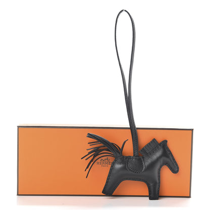 Hermes Milo Lambskin Grigri Rodeo Horse Bag Charm PM So Black 5 of 5