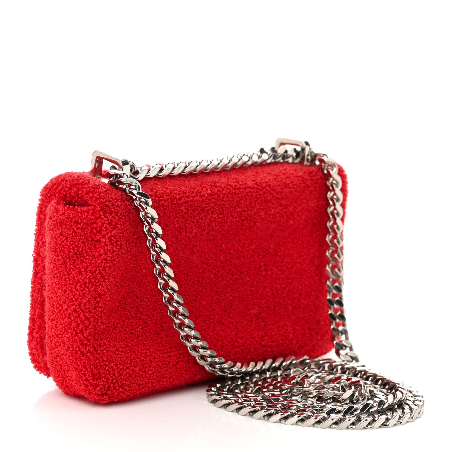 Cotton Terry Cloth Small Love Lola Bag Red White