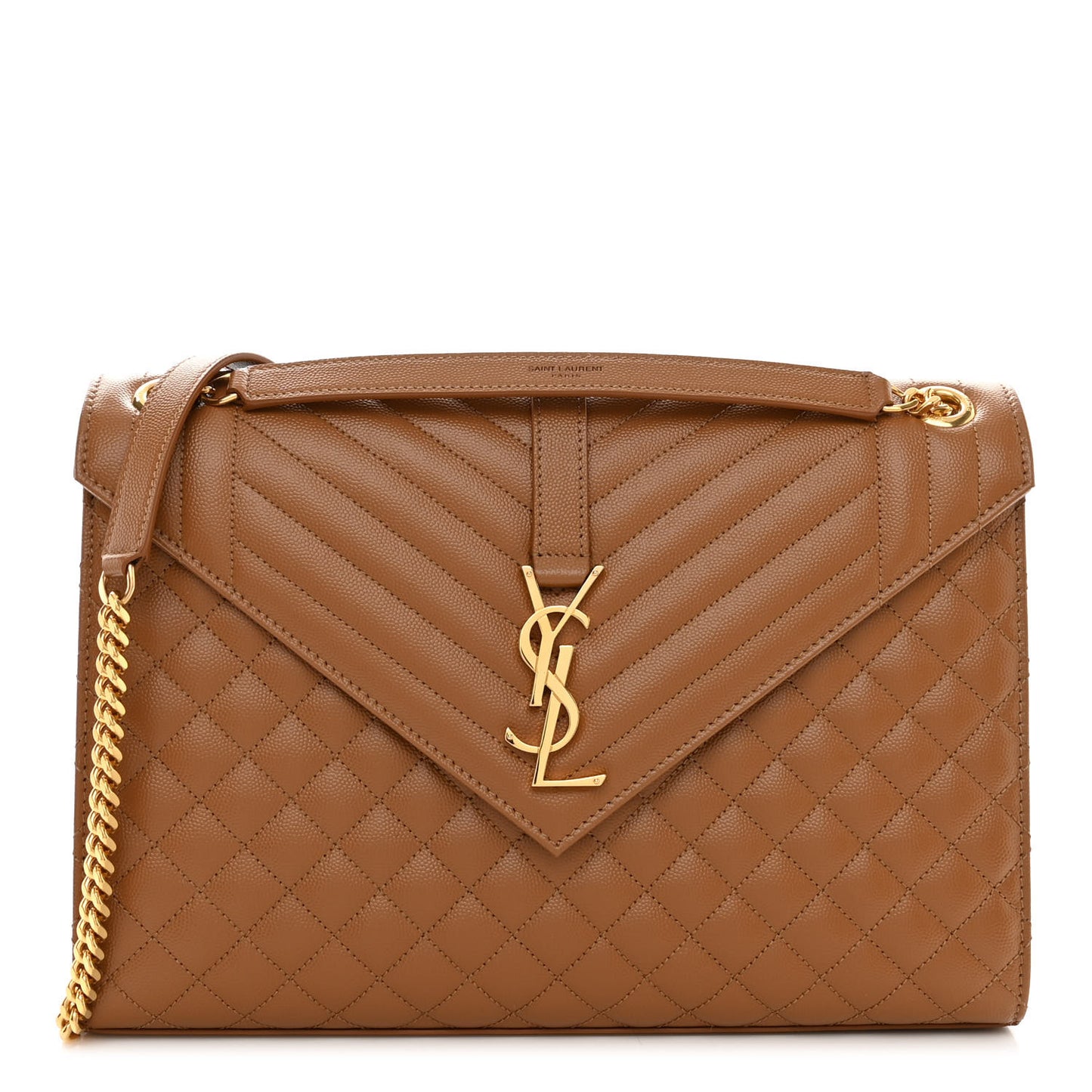 Grain De Poudre Textured Mixed Matelasse Triquilt Large Monogram Satchel Naturel