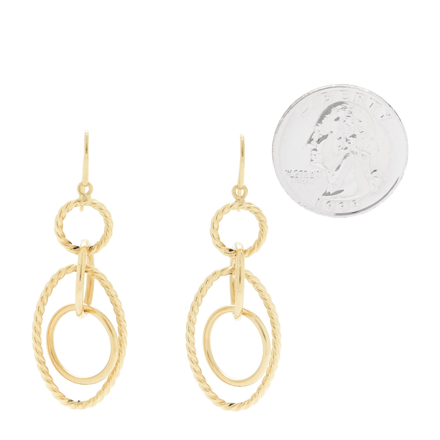 David Yurman 18K Yellow Gold Mobile Oval Drop Earrings 2 of 4