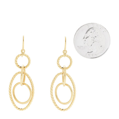 David Yurman 18K Yellow Gold Mobile Oval Drop Earrings 2 of 4