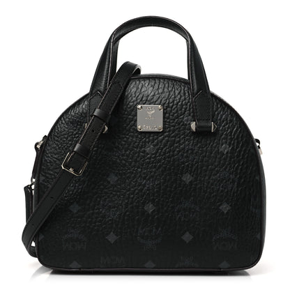 MCM Visetos Small Half Moon Crossbody Bag Black 1 of 9