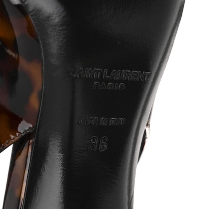 Saint Laurent Patent Kiki Tortoise Slingback 85 Pumps 36 Black 7 of 12
