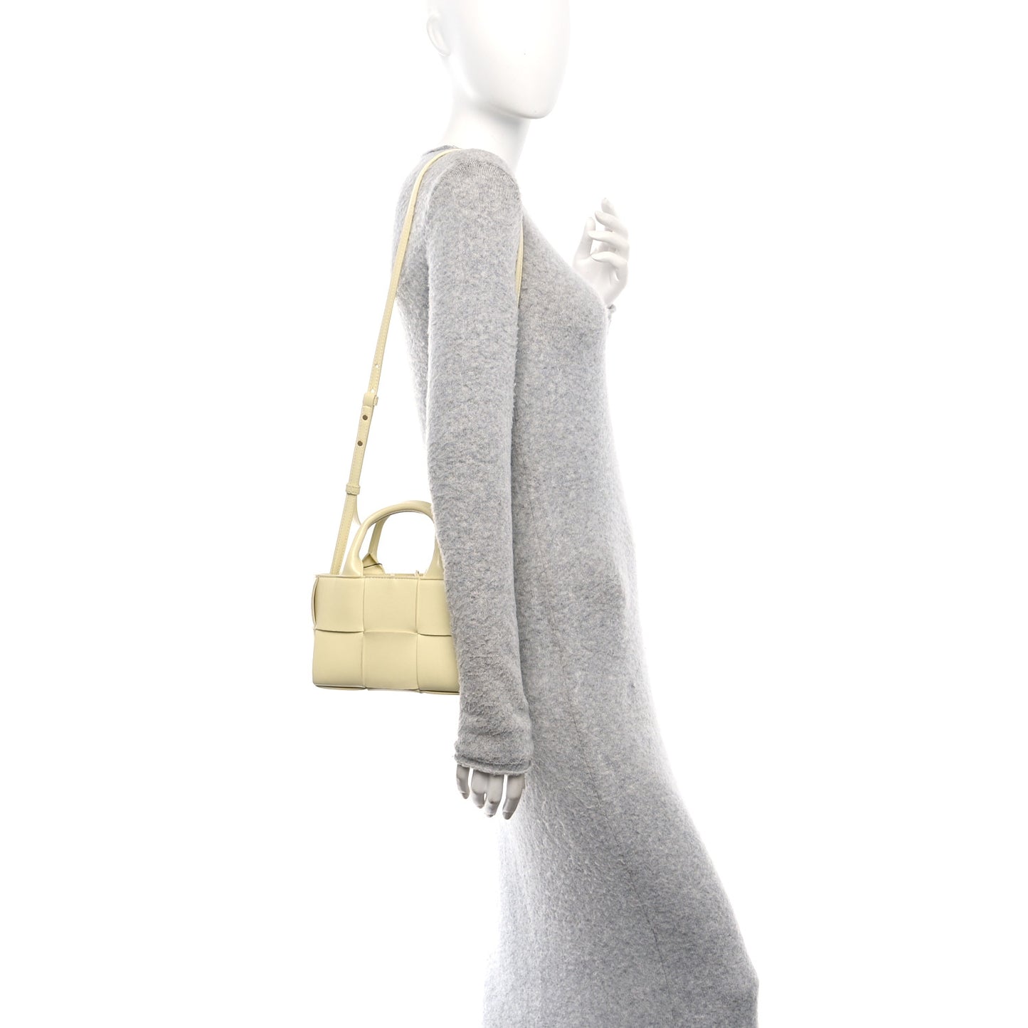Nappa Maxi Intrecciato Mini Arco Tote Ice Cream