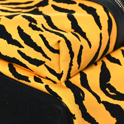 Saint Laurent Canvas Zebra Print City Backpack Yellow Black 9 of 13