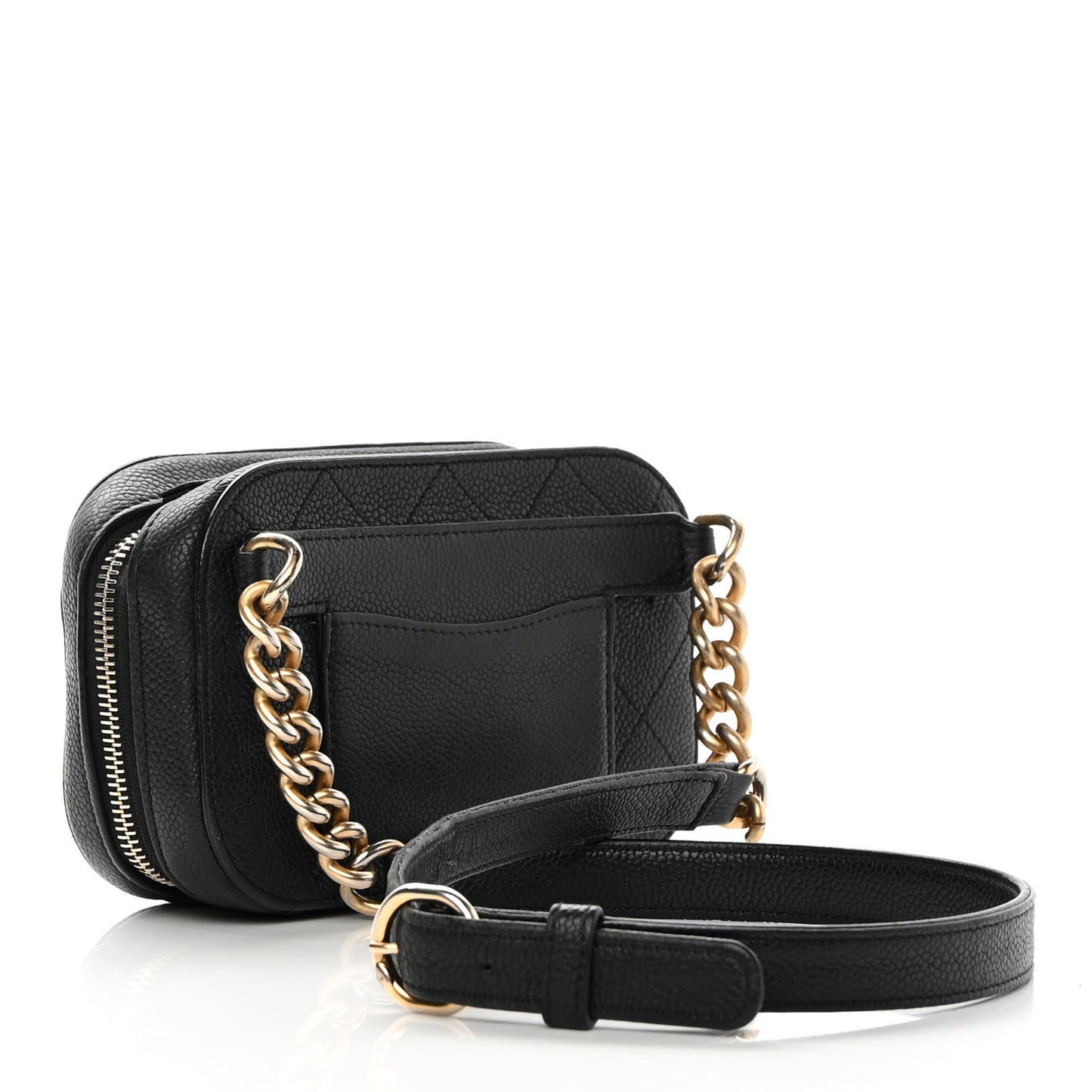 Caviar Quilted Waist Bag Black