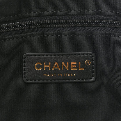 Chanel Suede Calfskin Shiny Lambskin Quilted Large Coco Base Shopping Bag Grey Black 6 of 10