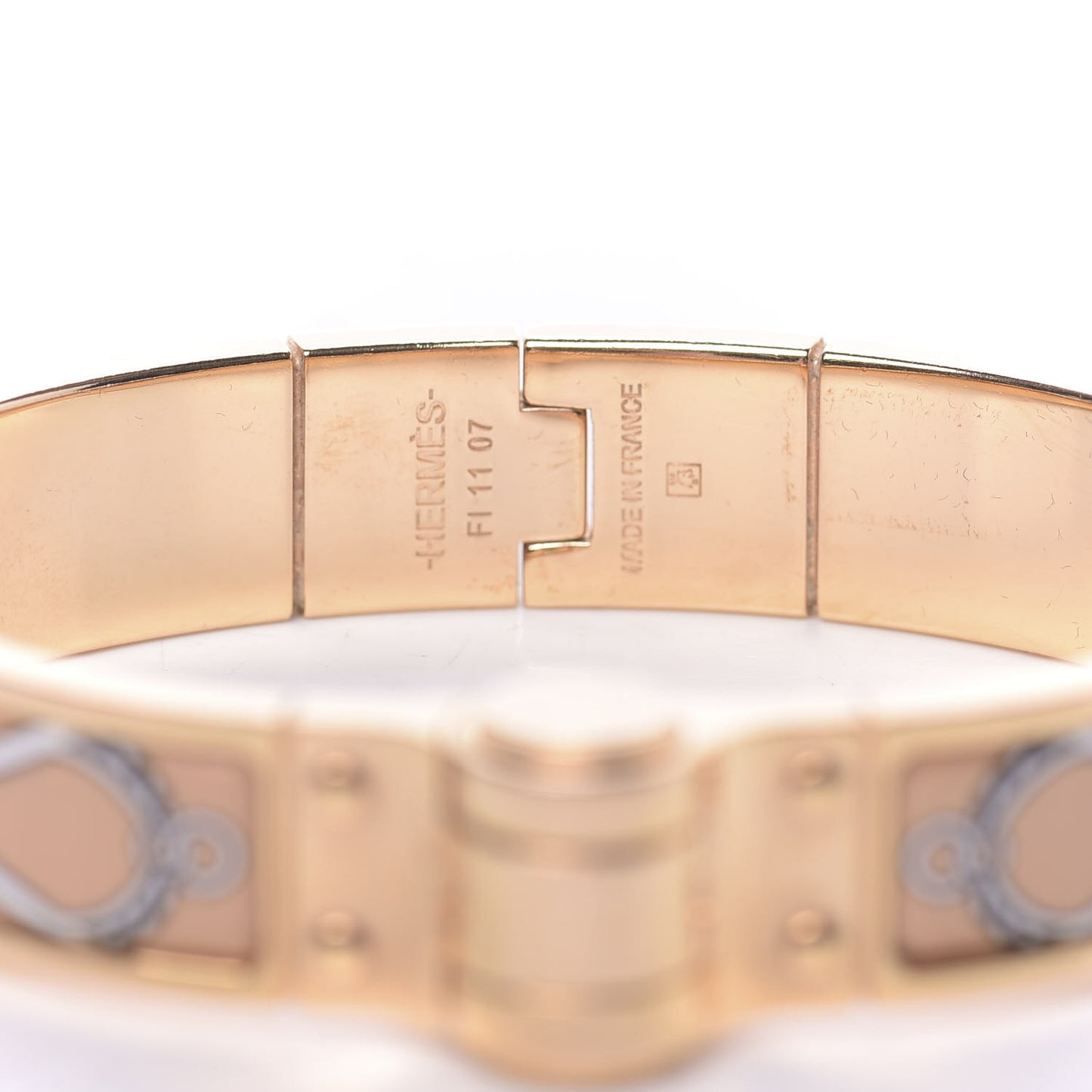Enamel Printed Narrow Charniere Cuirs Marins Hinged Bracelet M
