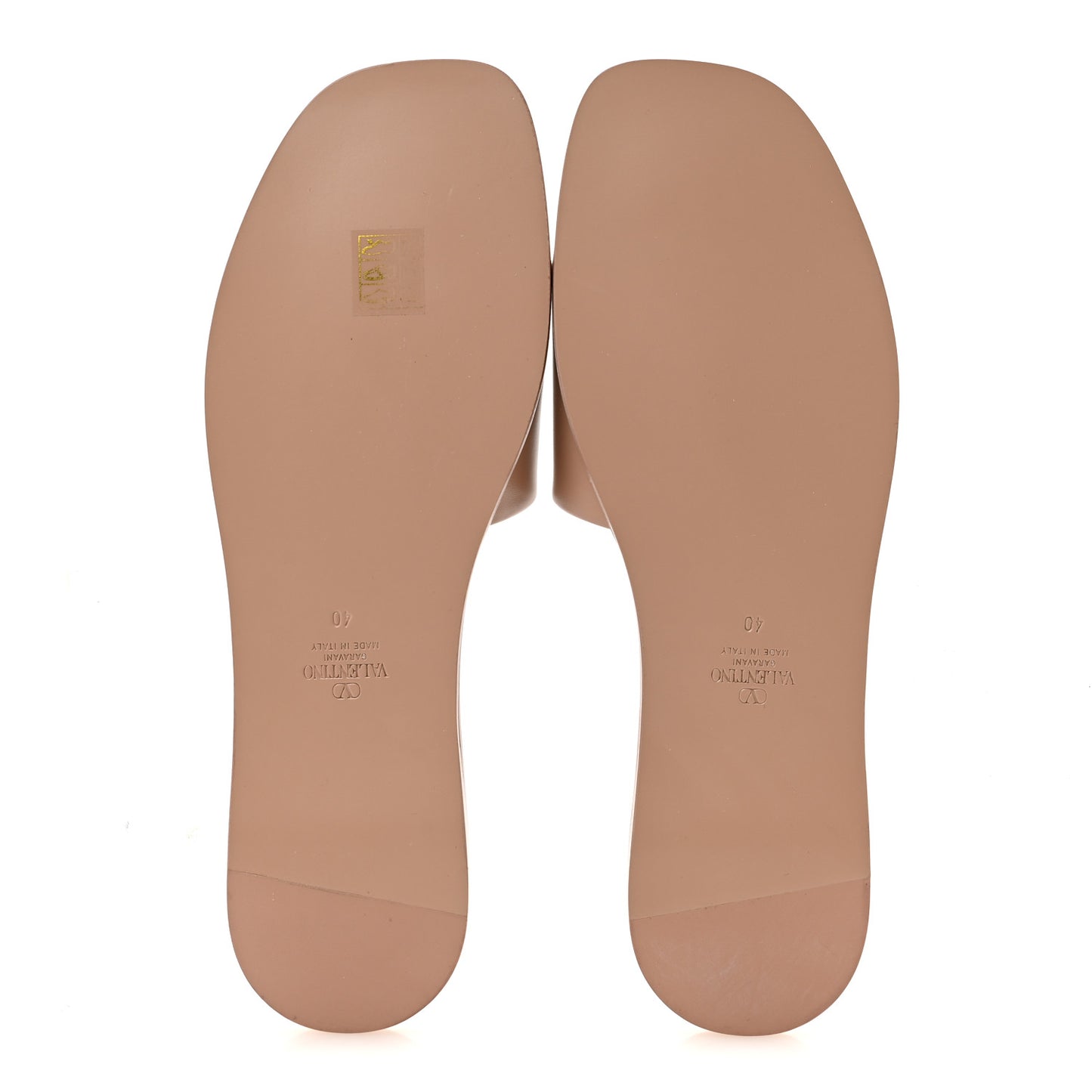 Calfskin Vlogo Flat Slide Sandals 40 Rose Canelle