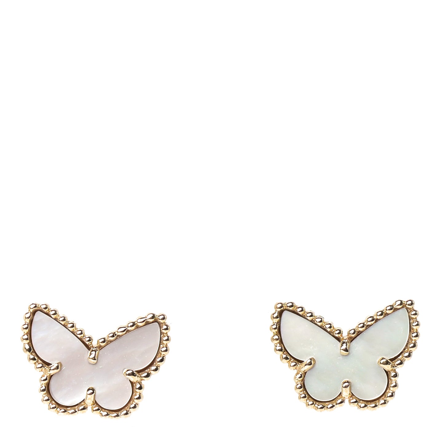 18K Yellow Gold Mother of Pearl Sweet Alhambra Butterfly Earrings