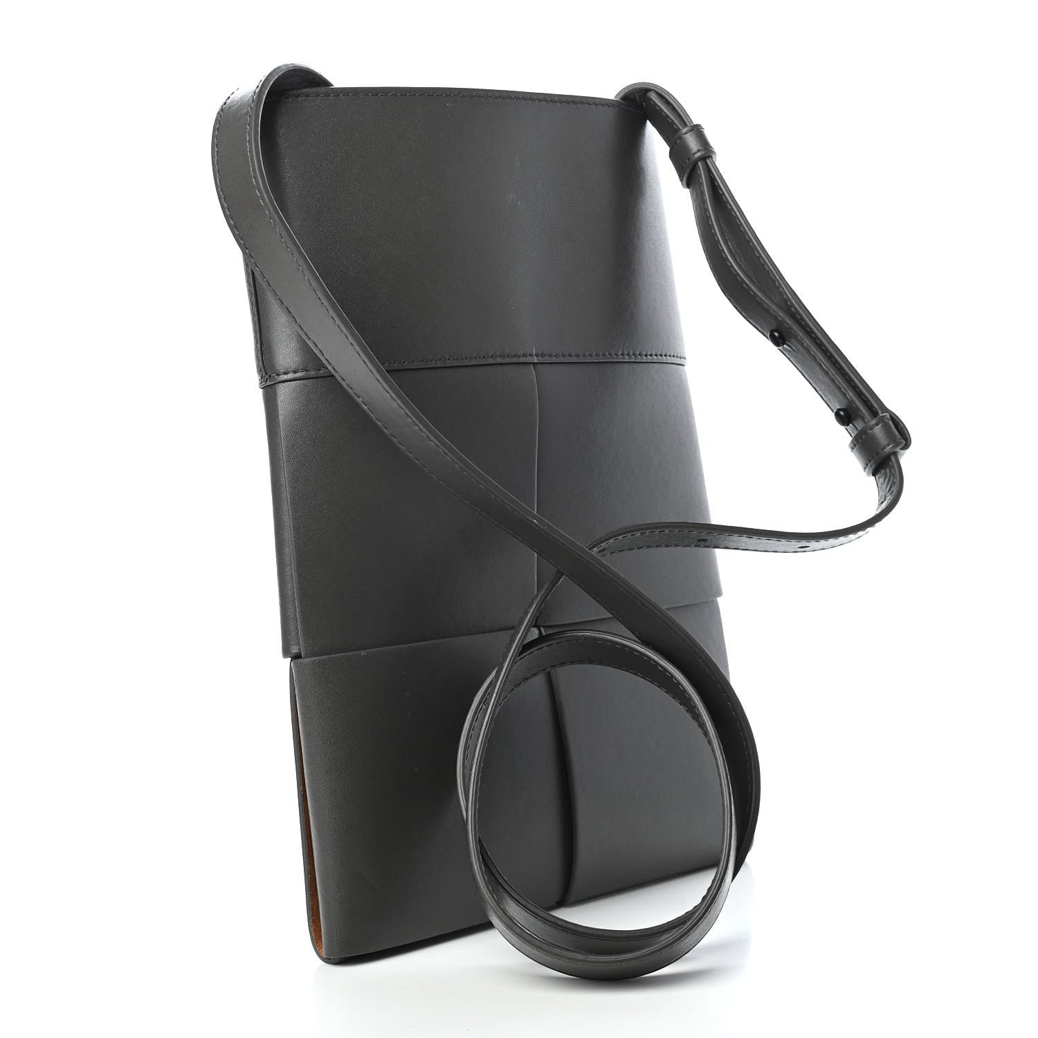 Bottega Veneta Lambskin Maxi Intrecciato Messenger Dark Grey 3 of 9