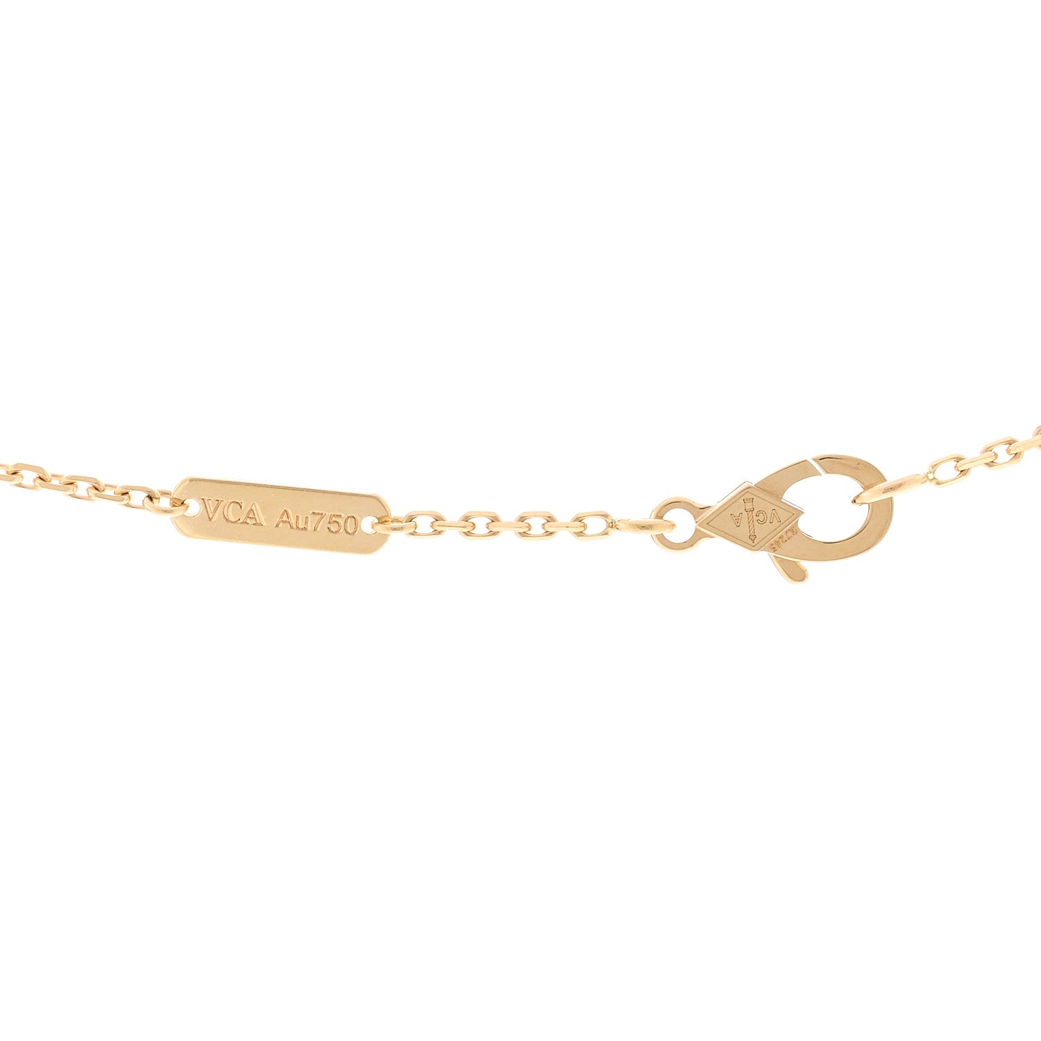Van Cleef & Arpels 18K Yellow Gold Blue Agate Vintage Alhambra Pendant Necklace 4 of 5