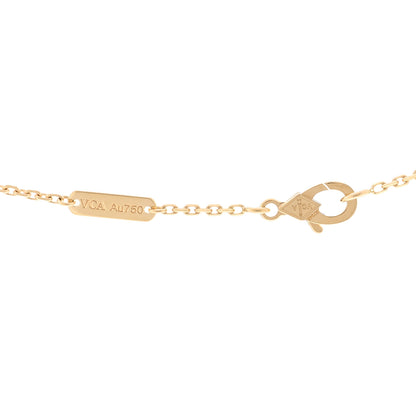 Van Cleef & Arpels 18K Yellow Gold Blue Agate Vintage Alhambra Pendant Necklace 4 of 5