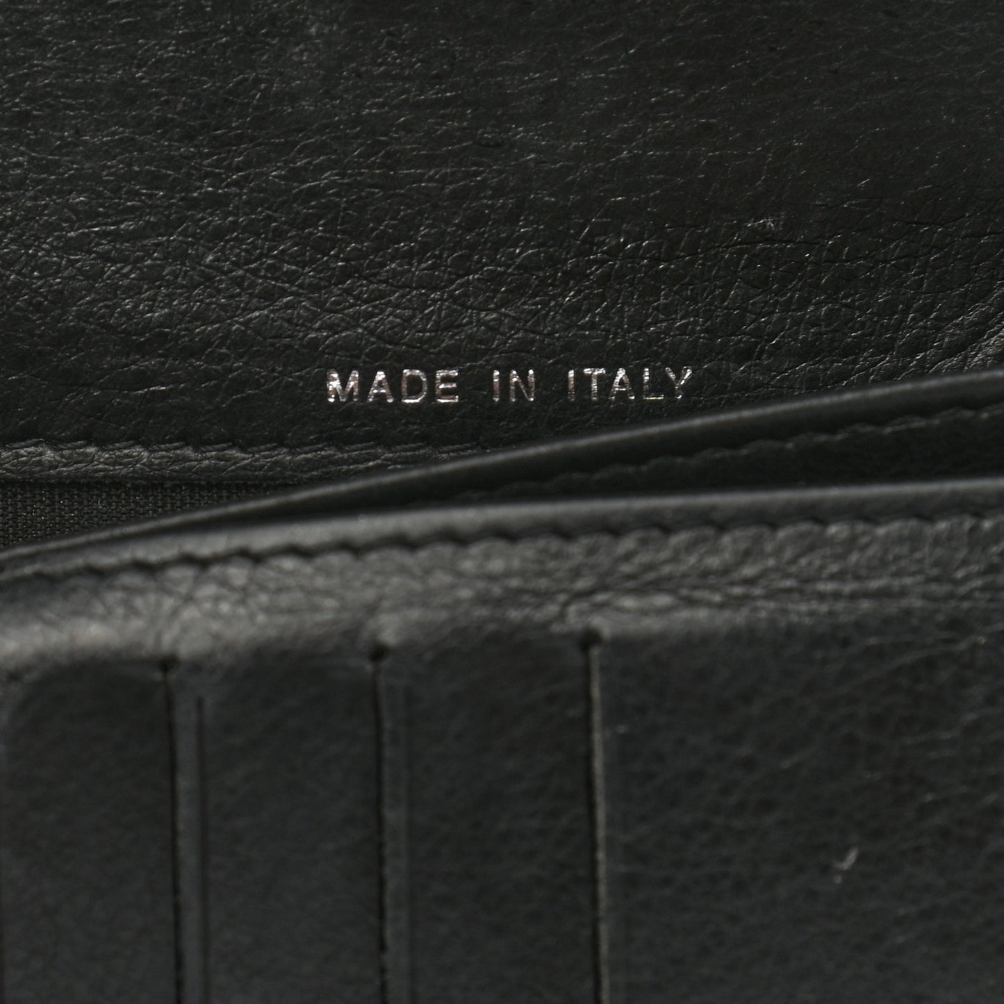 Metallic Galuchat Stingray Lambskin Yen Wallet Silver Black