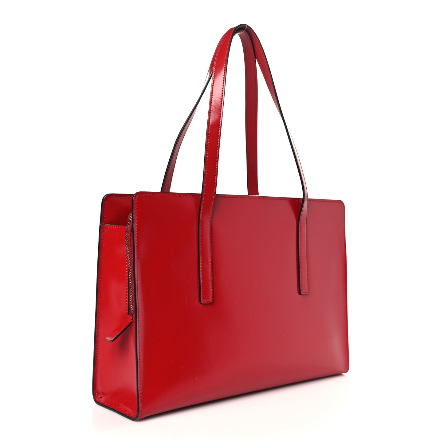 Spazzolato Medium Re-Edition 1995 Double Handle Handbag Scarlatto